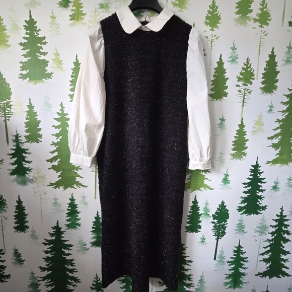 Le Ange Dresses & Skirts - Black Sleeveless Dress with White Collar